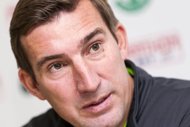 Hibs boss Alan Stubbs had to look on in anguish as Hibs fell to Falkirk in the last four of the Scottish Cup last season. Picture: SNS Group