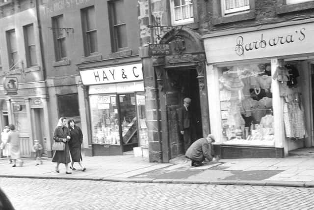 Oliver and Boyd Printers Tweeddale Court  Edinburgh - Entrance and sign  in High Street