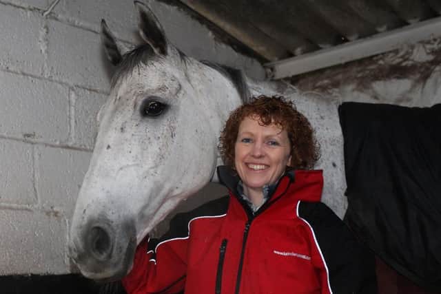 Lucinda Russell: Saddles The Cobbler Swayne at Musselburgh today. Picture: John Grossick
