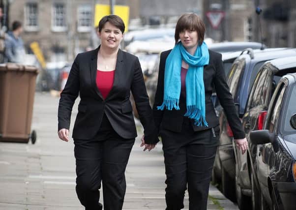 Ruth Davidson with partner Jen Wilson, from Wexford in Ireland,  for whom she has publicly declared her love. Picture: Jane Barlow