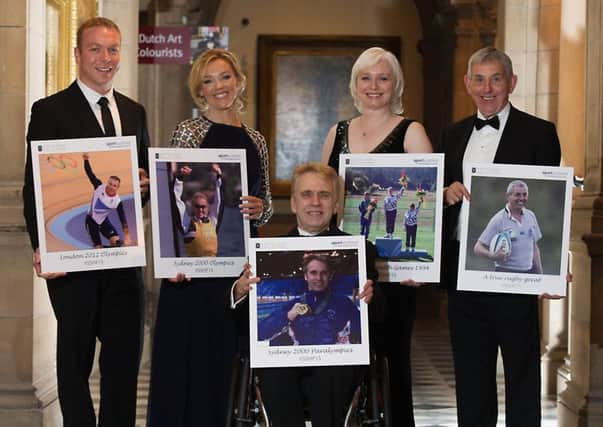 Left to right, Sir Chris Hoy, Shirley Robertson, Kenny Cairns, Shirley McIntosh and Ian McGeechan. Picture: John Devlin