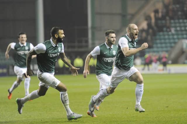 David Gray celebrated opening the scoring on a happy night for the home side. Picture: Greg Macvean