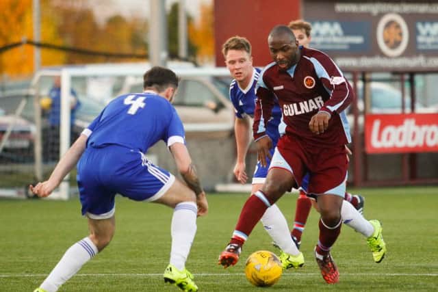 Jason Scotland was in cracking form in his first start for Stenhousemuir. Picture: Scott Louden