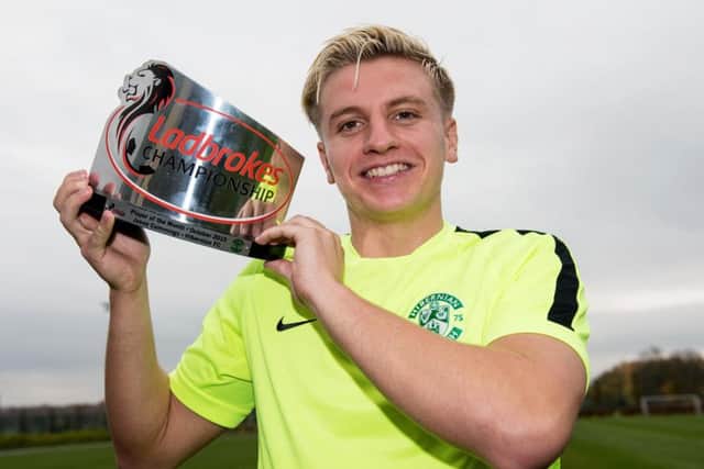 Six goals in six games for a resurgent Hibernian helped Jason Cummings win the Ladbrokes player of the month award for October. Picture: SNS Group