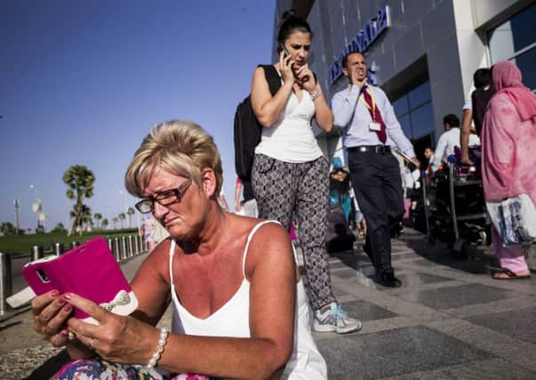 Tourists are left stranded in Sharm el-Sheikh. Picture: Getty Images