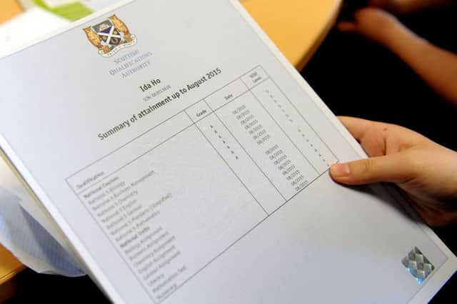 A student opens their exam results. Picture: Lisa Ferguson.