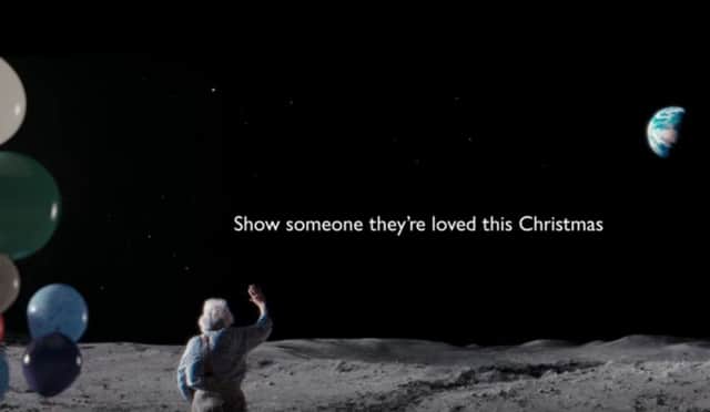 The new John Lewis advert features a man alone on the Moon. Picture: YouTube