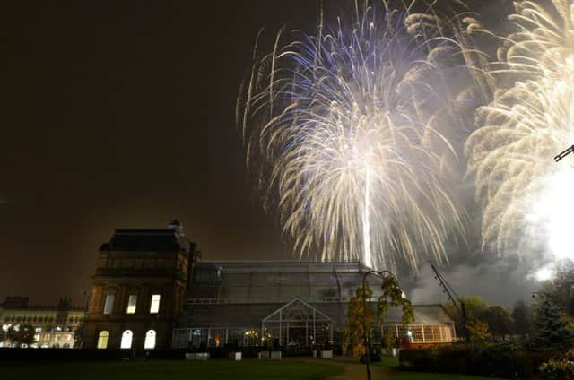 Fireworks over Glasgow Green and the People's Palace on Wednesday night. Picture: Hemedia
