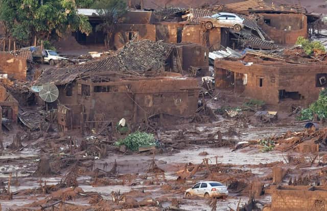 The village of Bento Rodrigues lies devastated after a dam burst, bringing waste water down upon townspeople. Picture: Getty