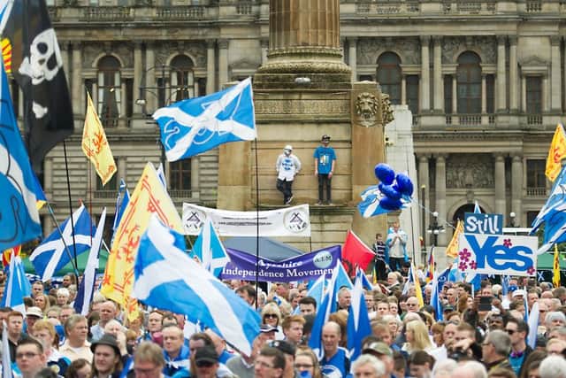 A Hope Over Fear rally in George Square in September 2015. Picture: John Devlin