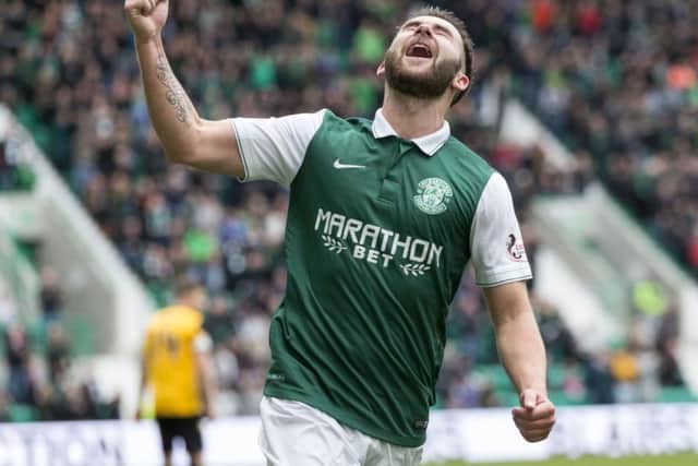 James Keatings, a Hearts player last season, says that he is loving life at Hibernian as the club step up their push for promotion. Picture: SNS