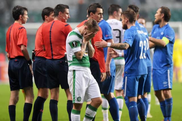 Dejection for Celtic's Leigh Griffiths at full-time. Picture: SNS