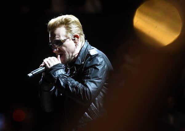 Bono takes to the stage at the SECC Hydro in Glasgow. Picture: Lisa Ferguson