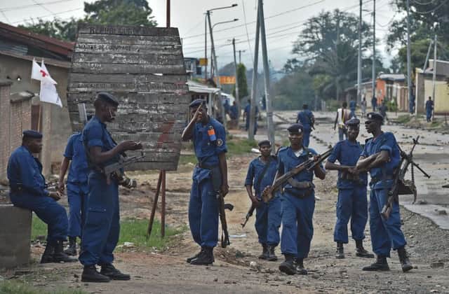 File picture of policemen in Bujumbura, scene of weekend killings. Picture: Getty