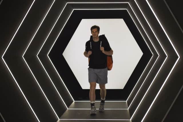 Andy Murray arrives on court . Picture: Getty