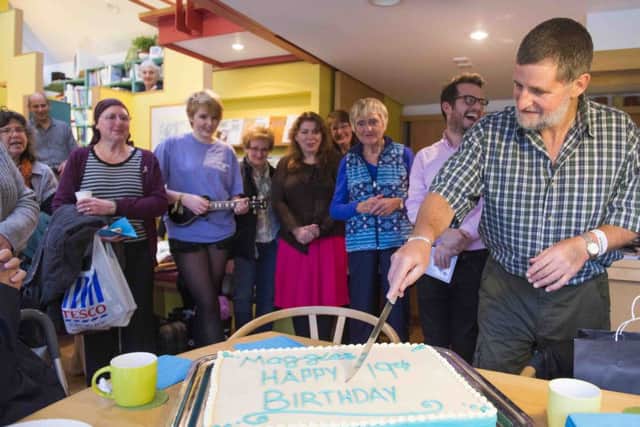 Maggie's Centre in Edinburgh celebrates 19 years with
Angus Ogilvie cutting the birthday cake

Picture: Alex Hewitt