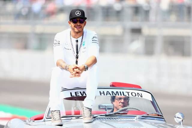 Lewis Hamilton takes part in drivers parade before the Mexico Grand Prix earlier this month. Picture: Getty