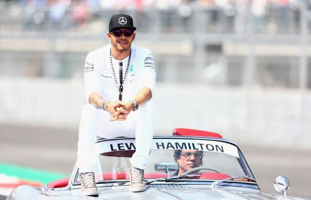 Lewis Hamilton takes part in drivers parade before the Mexico Grand Prix earlier this month. Picture: Getty