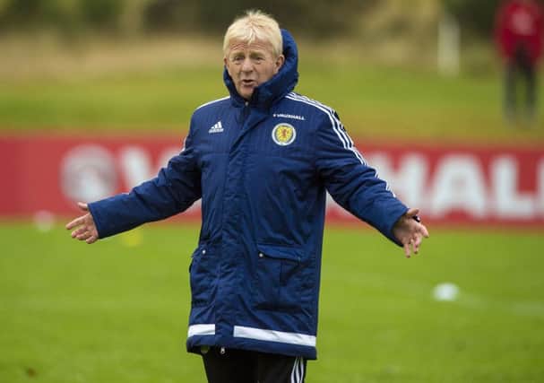 National manager Gordon Strachan worked with the Scotland under-21s at training yesterday. Picture: Alan Harvey/SNS
