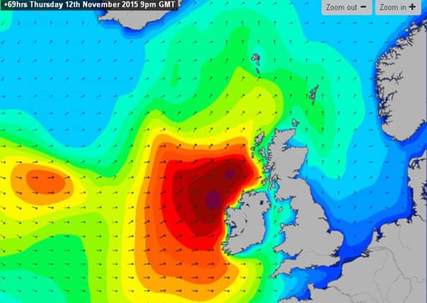 The approaching storm. Picture: magicseaweed.com