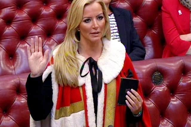 Entrepreneur Michelle Mone is admiited to the House of Lords as Baroness Mone of Mayfair, after being made a Tory peer. Picture: PA Wire