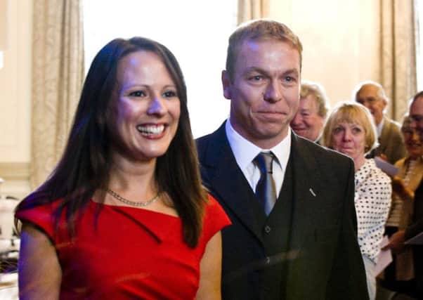 Sir Chris Hoy and wife Sarra. Picture: Ian Georgeson