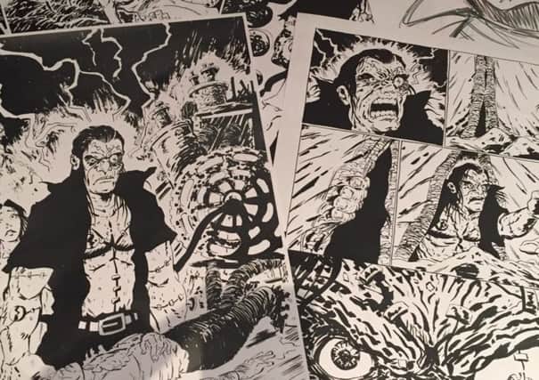 The "Frankenstein Begins" comic is a collaboration between University of Dundee students and Dr Chris Murray, Director of the Scottish Centre for Comics Studies. Photo: University of Dundee