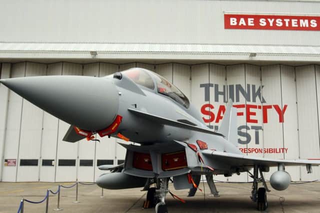 BAE is to axe up to 371 jobs as it slows production of its Typhoon fighter jets. Picture: Peter Byrne/PA Wire