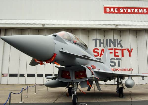 BAE is to axe up to 371 jobs as it slows production of its Typhoon fighter jets. Picture: Peter Byrne/PA Wire