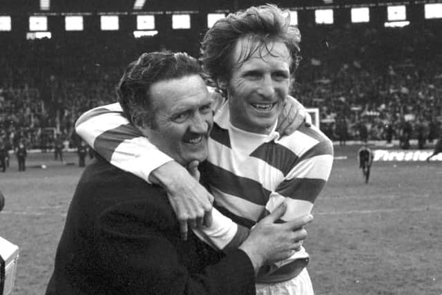 McNeill, right, with former manager and fellow Celtic legend Jock Stein. Picture: PA