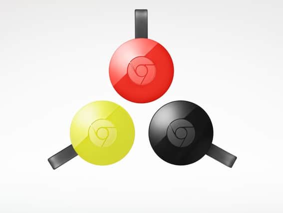 Google Chromecast, available from store.google.com. Picture: PA