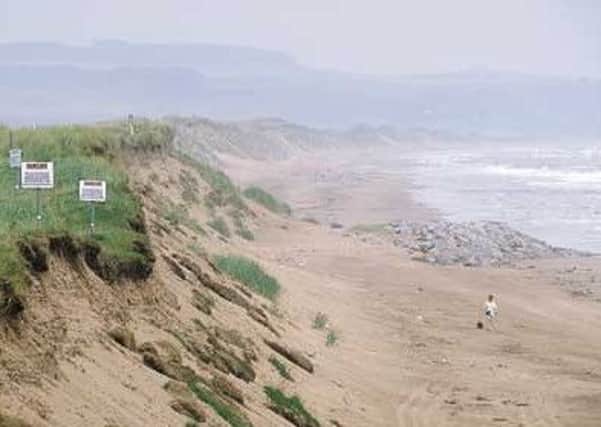 Erosion of sand dunes at  Montrose Beach. Picture by Scottish Natural Heritage