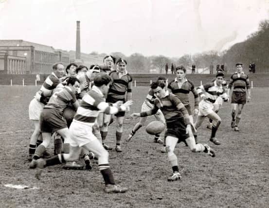 John Miller gets set to kick the ball in his heydey as a rugby player