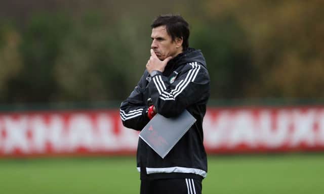 Wales manager Chris Coleman during a training session at the Vale Resort, Glamorgan. PRESS ASSOCIATION Photo. Picture date: Tuesday November 10, 2015. See PA story SOCCER Wales. Photo credit should read: David Davies/PA Wire. RESTRICTIONS: Use subject to restrictions. Editorial use only. No commercial use. No use in books or print sales without prior permission. Call +44 (0)1158 447447 for further information.