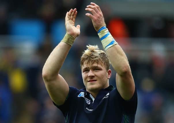 David Denton said farewell to Scottish rugby this week, leaving Edinburgh for Bath. It means Vern Cotter will no longer have say in game time for his club. Picture: Getty Images