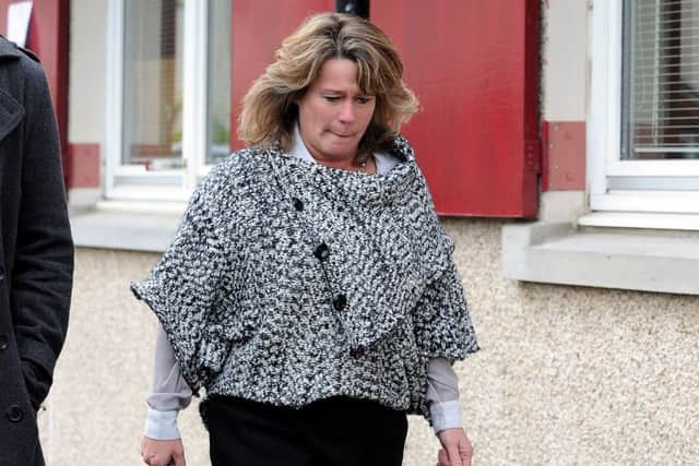 Suspended  SNP member Michelle Thomson leaves her constituency surgery. Picture: Lisa Ferguson