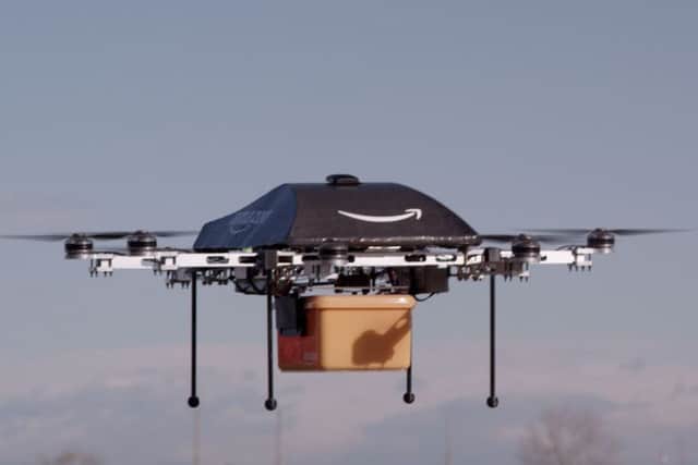 Amazon Prime Air drones may well make it over to the UK if US regulations are changed to allow them to operate successfully there first. Photo: Amazon