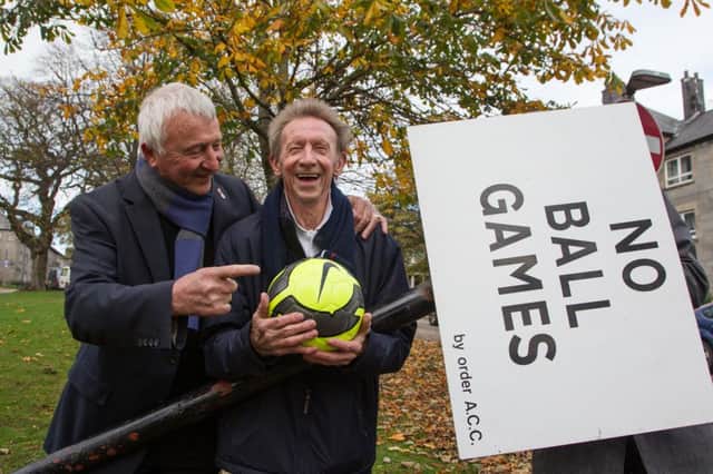 Denis Law helped his hometown of Aberdeen become the first Scottish city to lift the ban on ball games in public. Picture: Newsline