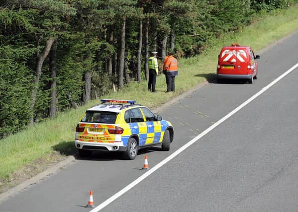 The scene of the tragic M9 crash which claimed the lives of John Yuill and Lamara Bell. Picture: Michael Gillen