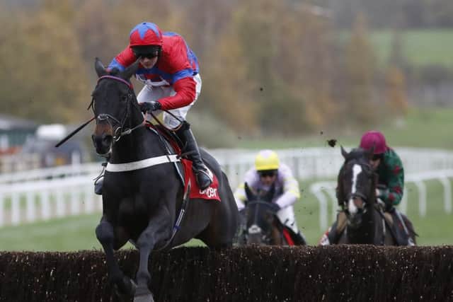 Nico de Boinville riding Sprinter Sacre clears the last to win The Shloer Chase at Cheltenham. Picture: Getty Images