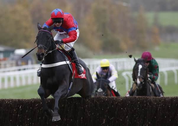 Nico de Boinville riding Sprinter Sacre clears the last to win The Shloer Chase at Cheltenham. Picture: Getty Images