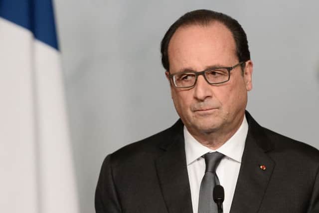 French president Francois Hollande speaks at the Elysee palace in Paris on November 14. Picture: AFP/Getty Images