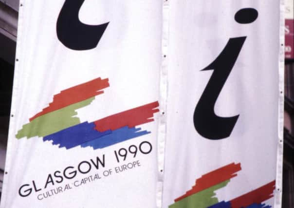 Banners in Glasgow for the city's stint as Cultural Capital of Europe in August 1990. Picture: TSPL