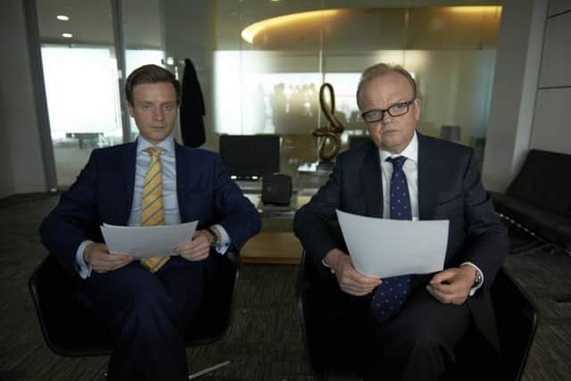 Andrew Gower and Toby Jones in Capital. Picture: Hal Shinnie/BBC