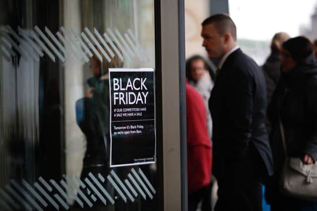Black Friday signage at the Edinburgh branch of John Lewis last year. Picture: Scott Louden
