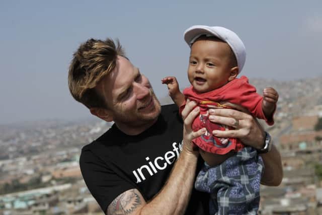 Ewan McGregor and other celebrities who have met children around the world through Unicef will be part of a photo exhibition celebrating a 20-year partnership between Unicef and Starwood Hotels & Resorts. Picture: Unicef