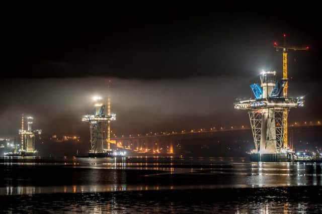 The Queensferry Crossing by night. Picture: John Muirhead
