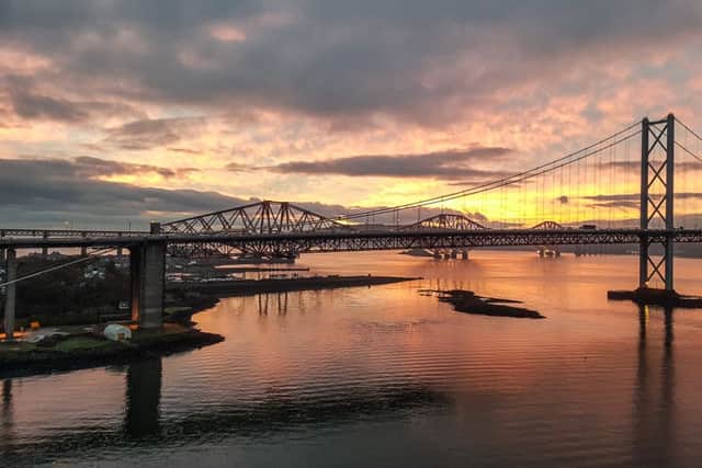 Sunrise captured from the Queensferry Crossing. Picture: John Muirhead