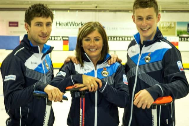 Multi-medal winning skip Eve Muirhead, with brothers Glen and Thomas who are members of Scotlands mens squad. Picture: Tom J Brydone