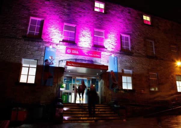 Edinburgh University's sports centre turns purple. Picture: Scott Louden